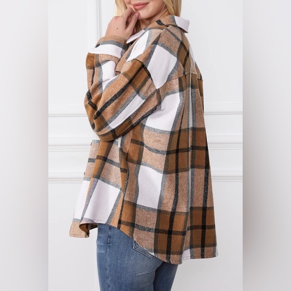 Plaid Button-Up Shacket - Picture 2 of 4